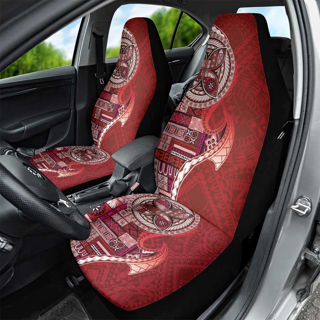 Samoan Siapo Art Tattoo Polynesian Pattern Car Seat Cover Red Color LT03 - Polynesian Pride