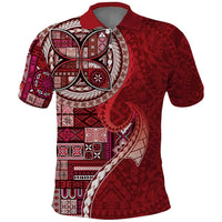 Samoan Siapo Art Tattoo Polynesian Pattern Polo Shirt Red Color LT03 Red - Polynesian Pride