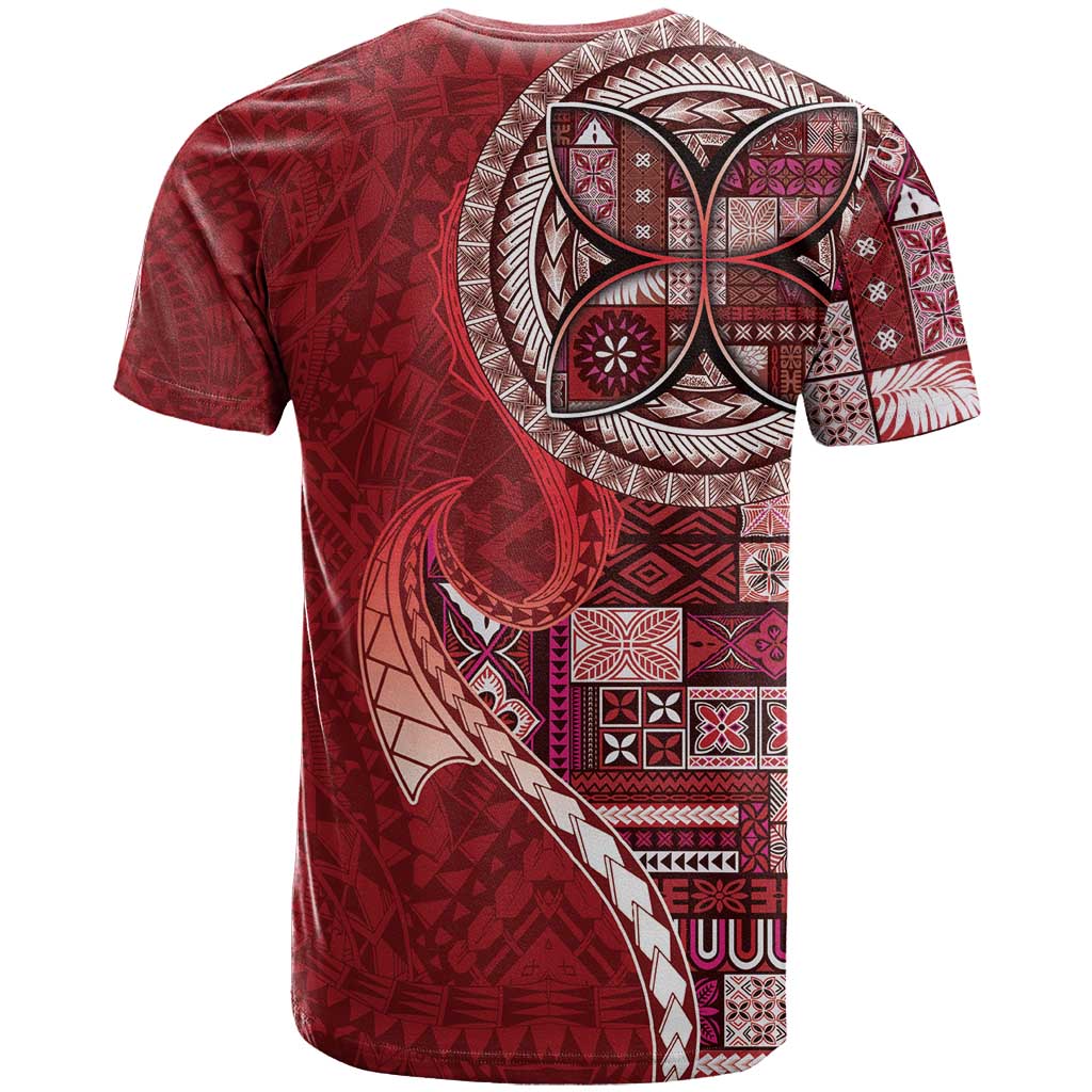 Samoan Siapo Art Tattoo Polynesian Pattern T Shirt Red Color LT03 - Polynesian Pride
