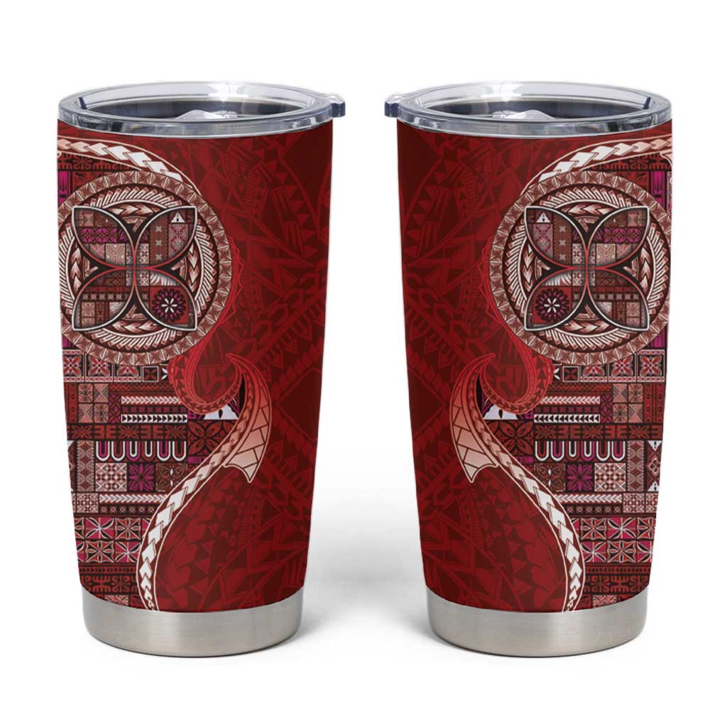 Samoan Siapo Art Tattoo Polynesian Pattern Tumbler Cup Red Color LT03 Red - Polynesian Pride