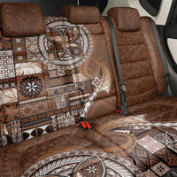 Samoan Siapo Art Tattoo Polynesian Pattern Back Car Seat Cover Brown Color LT03 - Polynesian Pride