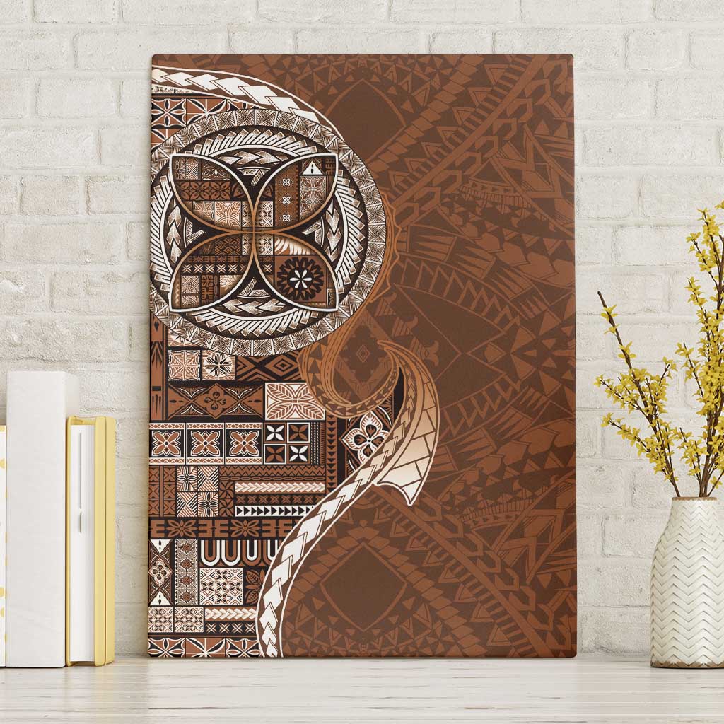 Samoan Siapo Art Tattoo Polynesian Pattern Canvas Wall Art Brown Color LT03 Without Frame Brown - Polynesian Pride