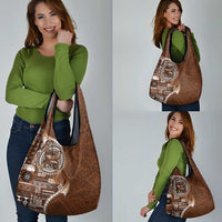 Samoan Siapo Art Tattoo Polynesian Pattern Grocery Bag Brown Color LT03 - Polynesian Pride