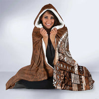 Samoan Siapo Art Tattoo Polynesian Pattern Hooded Blanket Brown Color LT03 - Polynesian Pride