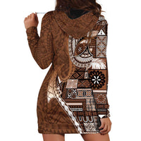Samoan Siapo Art Tattoo Polynesian Pattern Hoodie Dress Brown Color LT03 - Polynesian Pride