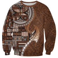 Samoan Siapo Art Tattoo Polynesian Pattern Sweatshirt Brown Color LT03 Unisex Brown - Polynesian Pride