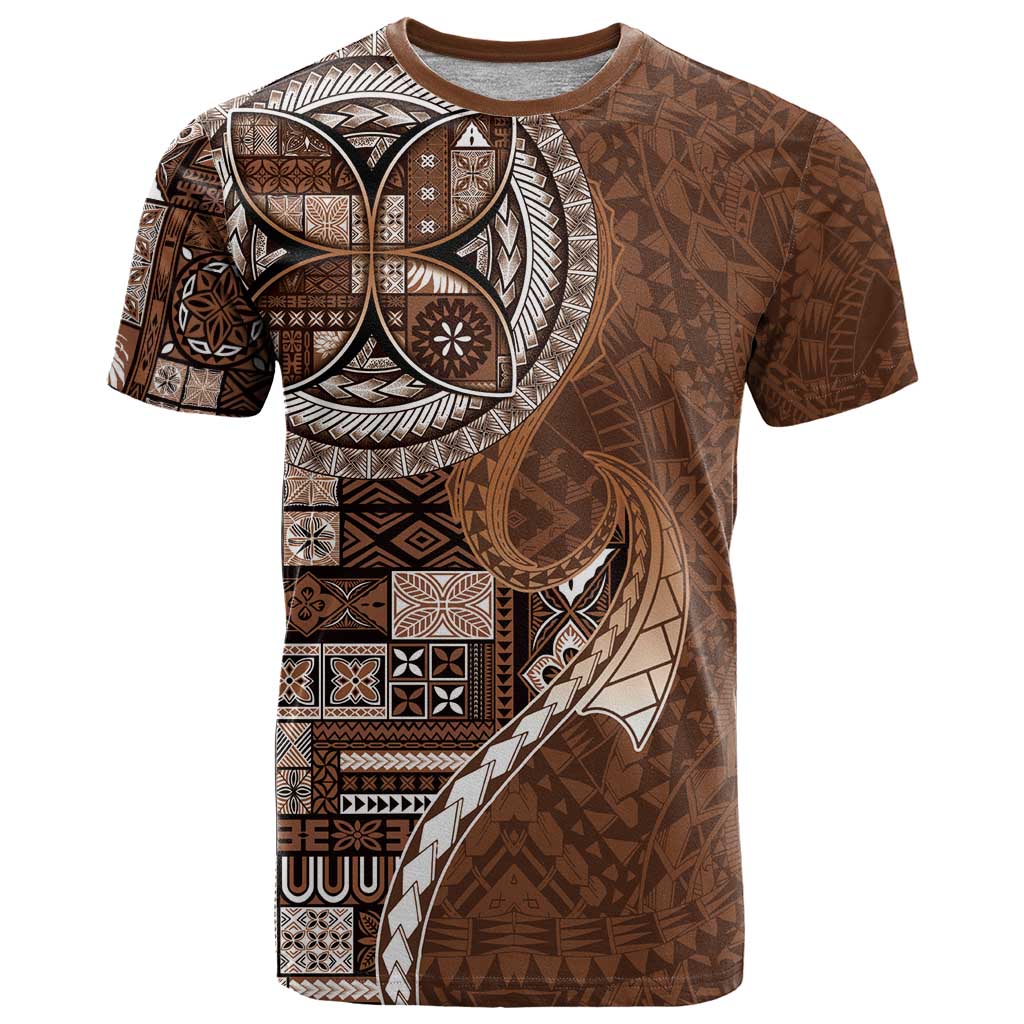 Samoan Siapo Art Tattoo Polynesian Pattern T Shirt Brown Color LT03 Brown - Polynesian Pride