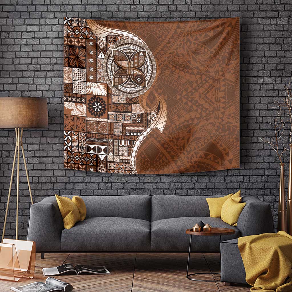 Samoan Siapo Art Tattoo Polynesian Pattern Tapestry Brown Color LT03 Brown - Polynesian Pride
