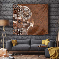 Samoan Siapo Art Tattoo Polynesian Pattern Tapestry Brown Color LT03 Brown - Polynesian Pride