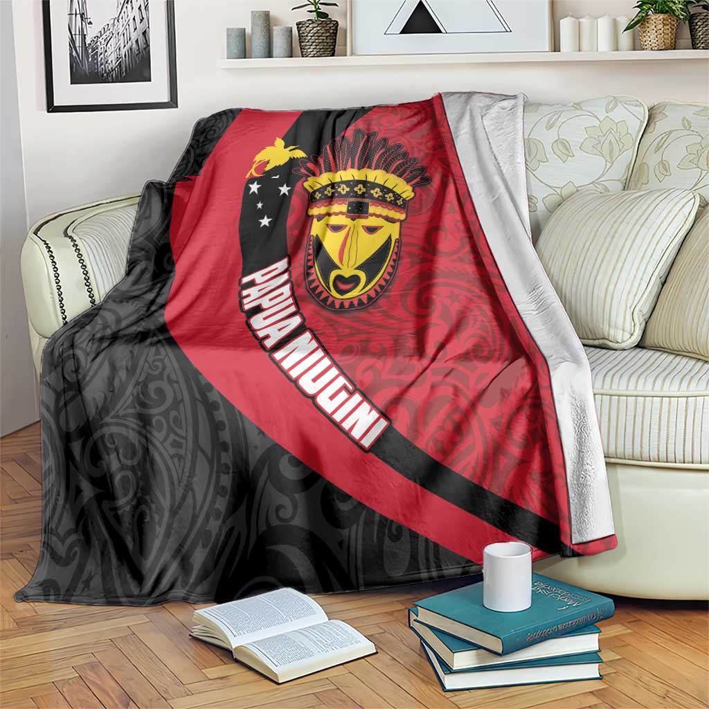 Papua New Guinea Mask Festival Blanket Papua Niugini Tribe Mask Melanesian Pattern LT03 Red - Polynesian Pride
