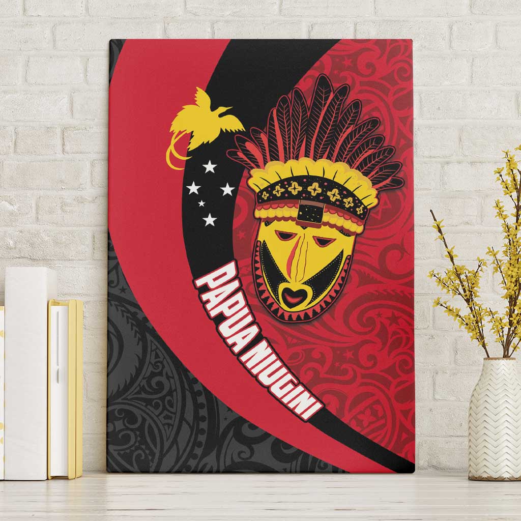 Papua New Guinea Mask Festival Canvas Wall Art Papua Niugini Tribe Mask Melanesian Pattern LT03 Without Frame Red - Polynesian Pride