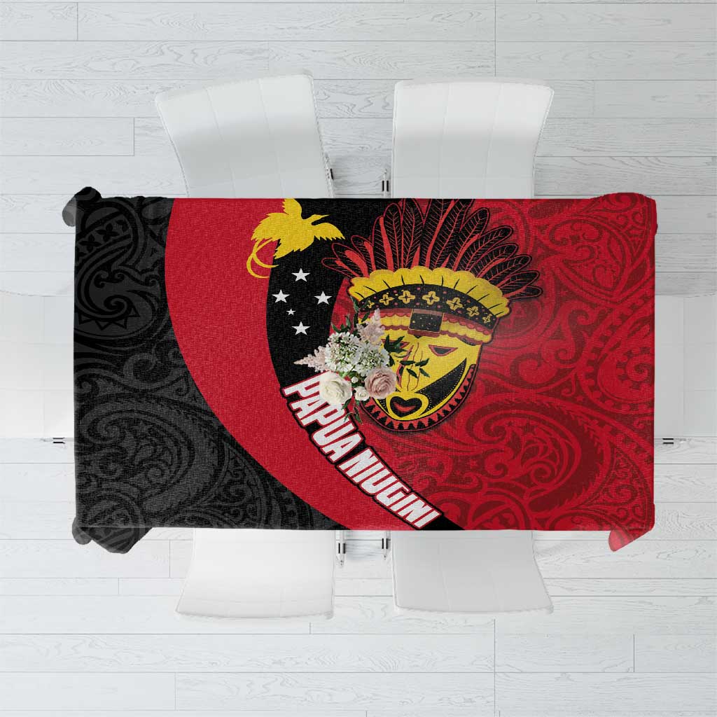 Papua New Guinea Mask Festival Tablecloth Papua Niugini Tribe Mask Melanesian Pattern LT03 Red - Polynesian Pride