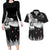 New Zealand Kea Bird Couples Matching Long Sleeve Bodycon Dress and Hawaiian Shirt Maori Tattoo and Silver Fern Black Color