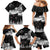 New Zealand Kea Bird Family Matching Mermaid Dress and Hawaiian Shirt Maori Tattoo and Silver Fern Black Color