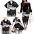 New Zealand Kea Bird Family Matching Off The Shoulder Long Sleeve Dress and Hawaiian Shirt Maori Tattoo and Silver Fern Black Color