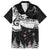 New Zealand Kea Bird Family Matching Off Shoulder Maxi Dress and Hawaiian Shirt Maori Tattoo and Silver Fern Black Color