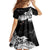 New Zealand Kea Bird Family Matching Off Shoulder Short Dress and Hawaiian Shirt Maori Tattoo and Silver Fern Black Color