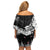 New Zealand Kea Bird Family Matching Off Shoulder Short Dress and Hawaiian Shirt Maori Tattoo and Silver Fern Black Color