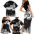 New Zealand Kea Bird Family Matching Short Sleeve Bodycon Dress and Hawaiian Shirt Maori Tattoo and Silver Fern Black Color