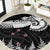 New Zealand Kea Bird Round Carpet Maori Tattoo and Silver Fern Black Color