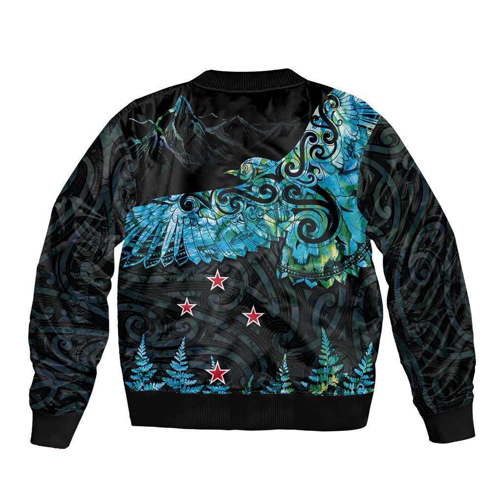 New Zealand Kea Bird Bomber Jacket Maori Tattoo and Silver Fern Paua Shell Style LT03 - Polynesian Pride