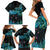 New Zealand Kea Bird Family Matching Short Sleeve Bodycon Dress and Hawaiian Shirt Maori Tattoo and Silver Fern Paua Shell Style