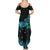 New Zealand Kea Bird Summer Maxi Dress Maori Tattoo and Silver Fern Paua Shell Style