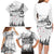 New Zealand Kea Bird Family Matching Long Sleeve Bodycon Dress and Hawaiian Shirt Maori Tattoo and Silver Fern White Color