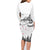 New Zealand Kea Bird Family Matching Long Sleeve Bodycon Dress and Hawaiian Shirt Maori Tattoo and Silver Fern White Color