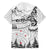 New Zealand Kea Bird Family Matching Off Shoulder Short Dress and Hawaiian Shirt Maori Tattoo and Silver Fern White Color