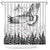 New Zealand Kea Bird Shower Curtain Maori Tattoo and Silver Fern White Color