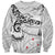 New Zealand Kea Bird Sweatshirt Maori Tattoo and Silver Fern White Color