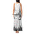 New Zealand Kea Bird Tank Maxi Dress Maori Tattoo and Silver Fern White Color