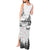 New Zealand Kea Bird Tank Maxi Dress Maori Tattoo and Silver Fern White Color