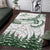 New Zealand Kea Bird Area Rug Maori Tattoo and Silver Fern Green Color