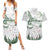 New Zealand Kea Bird Couples Matching Summer Maxi Dress and Hawaiian Shirt Maori Tattoo and Silver Fern Green Color