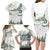 New Zealand Kea Bird Family Matching Long Sleeve Bodycon Dress and Hawaiian Shirt Maori Tattoo and Silver Fern Green Color