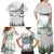 New Zealand Kea Bird Family Matching Off Shoulder Maxi Dress and Hawaiian Shirt Maori Tattoo and Silver Fern Green Color