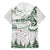 New Zealand Kea Bird Family Matching Off Shoulder Short Dress and Hawaiian Shirt Maori Tattoo and Silver Fern Green Color