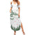 New Zealand Kea Bird Family Matching Summer Maxi Dress and Hawaiian Shirt Maori Tattoo and Silver Fern Green Color