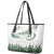 New Zealand Kea Bird Leather Tote Bag Maori Tattoo and Silver Fern Green Color