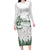 New Zealand Kea Bird Long Sleeve Bodycon Dress Maori Tattoo and Silver Fern Green Color