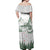 New Zealand Kea Bird Off Shoulder Maxi Dress Maori Tattoo and Silver Fern Green Color