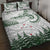 New Zealand Kea Bird Quilt Bed Set Maori Tattoo and Silver Fern Green Color