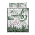 New Zealand Kea Bird Quilt Bed Set Maori Tattoo and Silver Fern Green Color