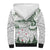 New Zealand Kea Bird Sherpa Hoodie Maori Tattoo and Silver Fern Green Color