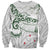 New Zealand Kea Bird Sweatshirt Maori Tattoo and Silver Fern Green Color