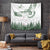 New Zealand Kea Bird Tapestry Maori Tattoo and Silver Fern Green Color