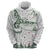 New Zealand Kea Bird Zip Hoodie Maori Tattoo and Silver Fern Green Color