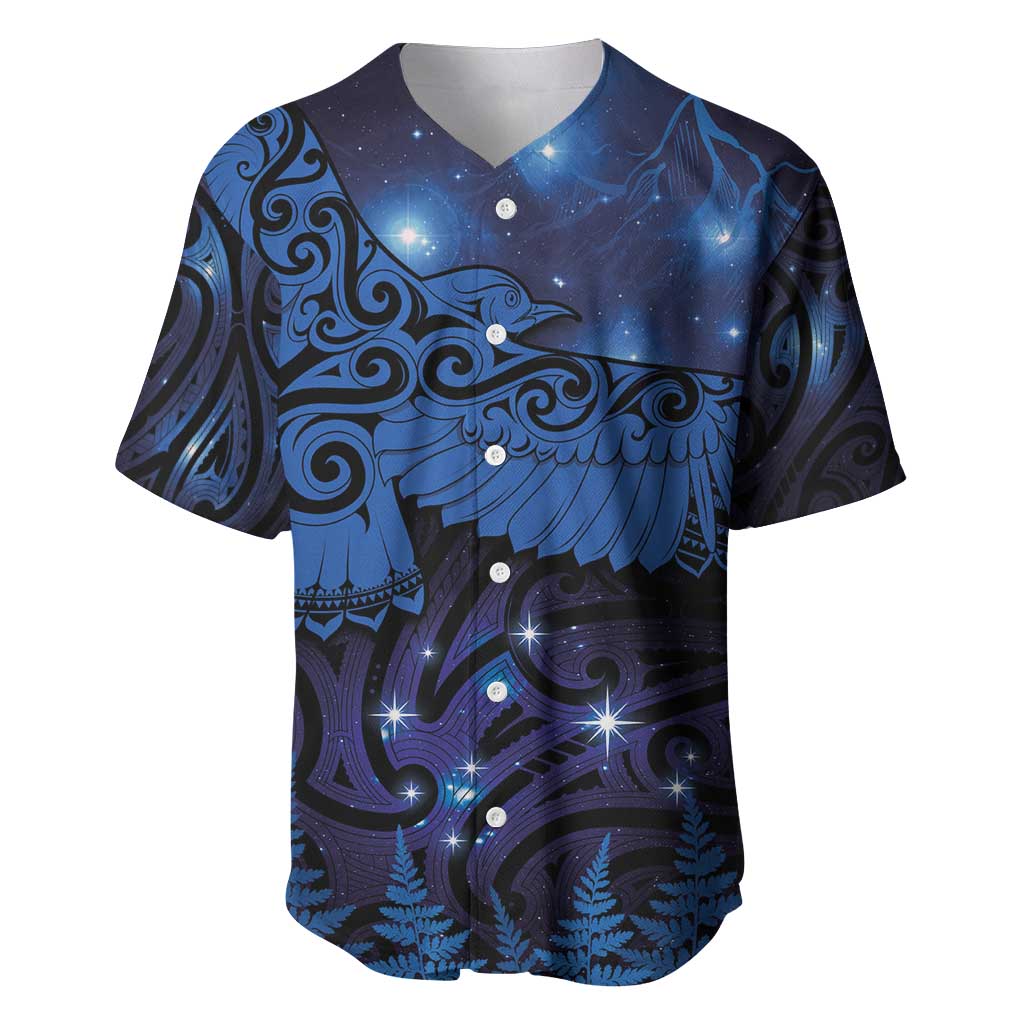 New Zealand Kea Bird Baseball Jersey Maori Tattoo and Silver Fern Matariki Style